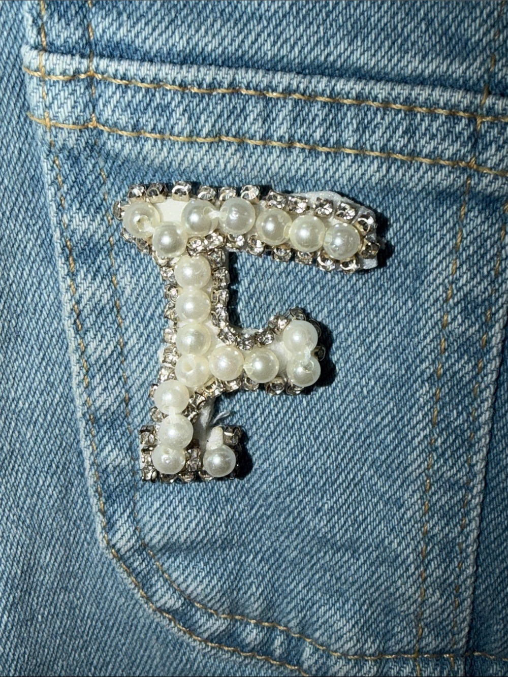 Fracomina Light Wash Distressed Denim Overalls with Heavy Rip & Rhinestones - Picture 7 of 14